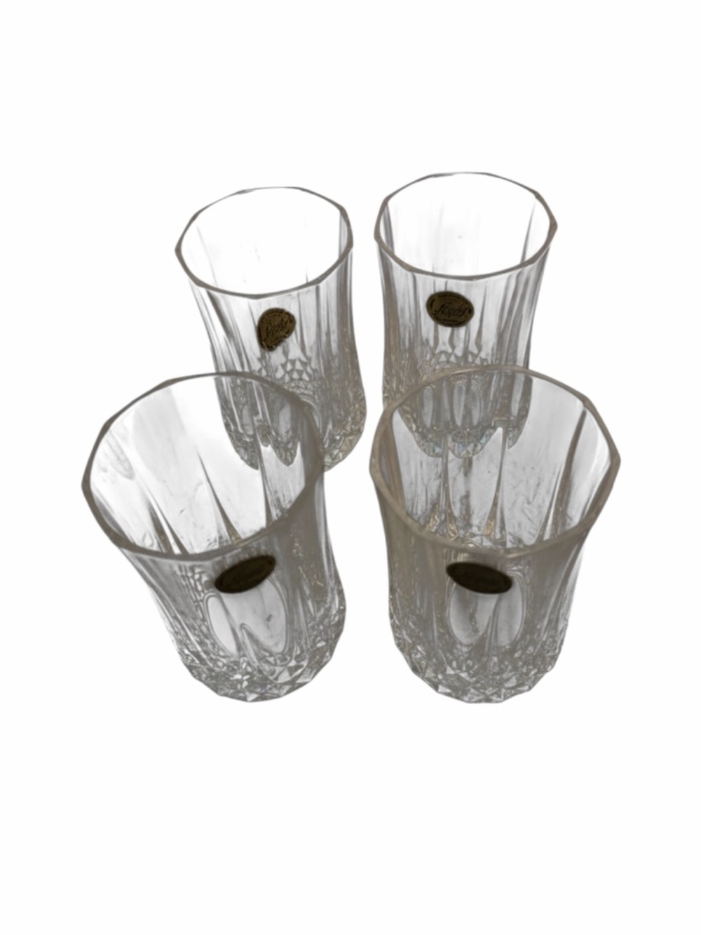 Cristal d’Arques “Longchamp pattern” set of 4 Vintage crystal New without box